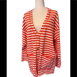 NWT Lauren by Ralph Lauren striped duster cardigan size L petite